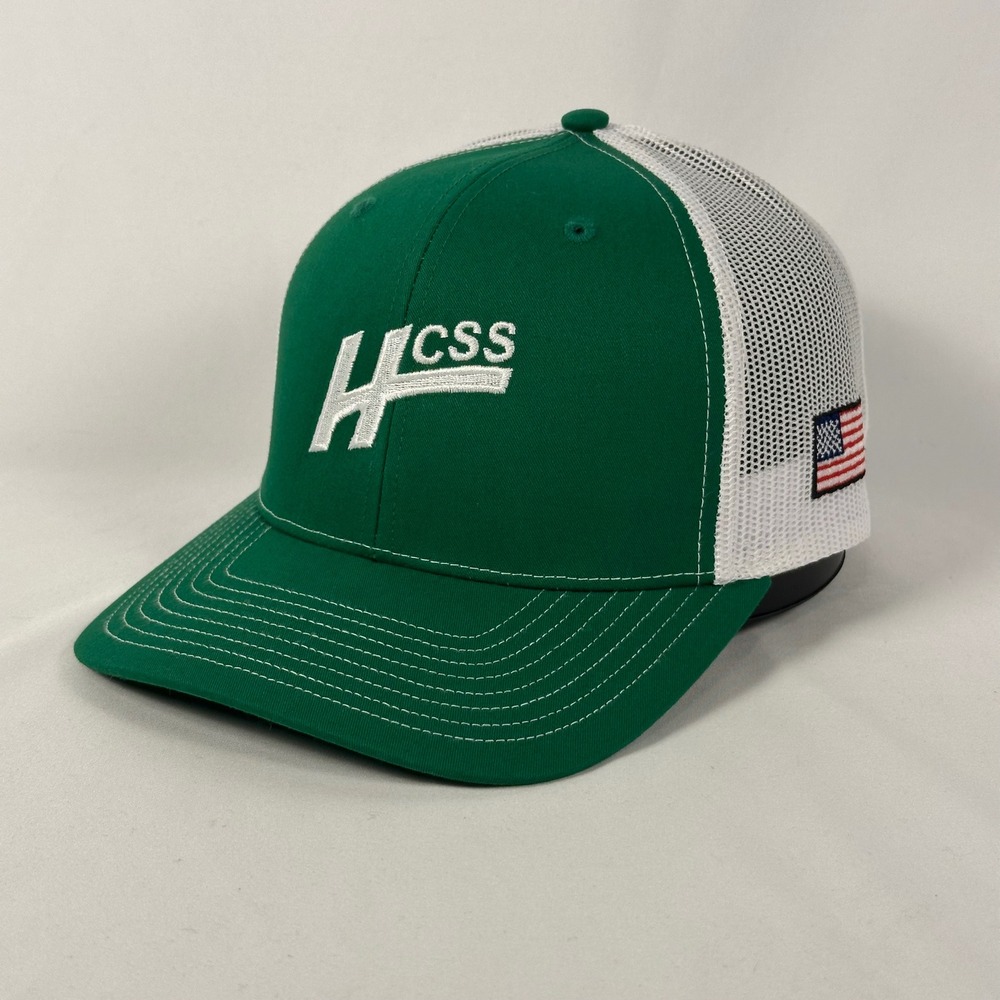 HCSS Richardson Trucker Hat Men OSFM Green White Snapback Mesh Style 112